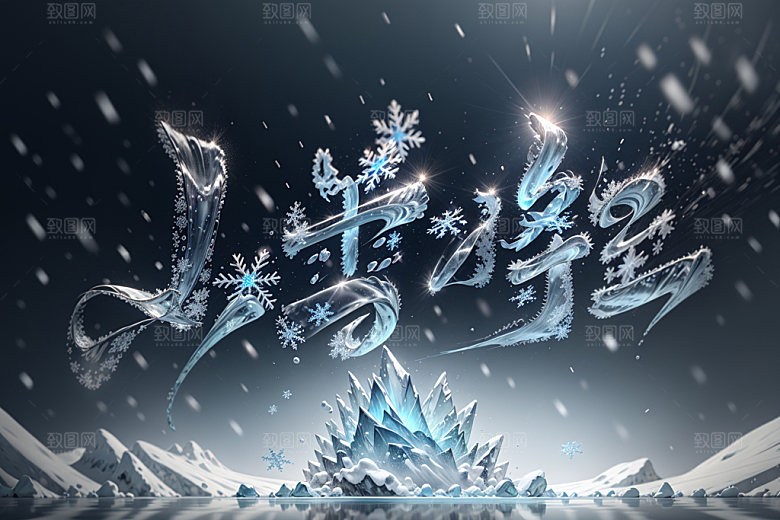 小雪将至唯美二十四节气矢量