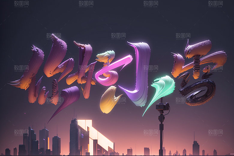 小雪将至冬天艺术字矢量