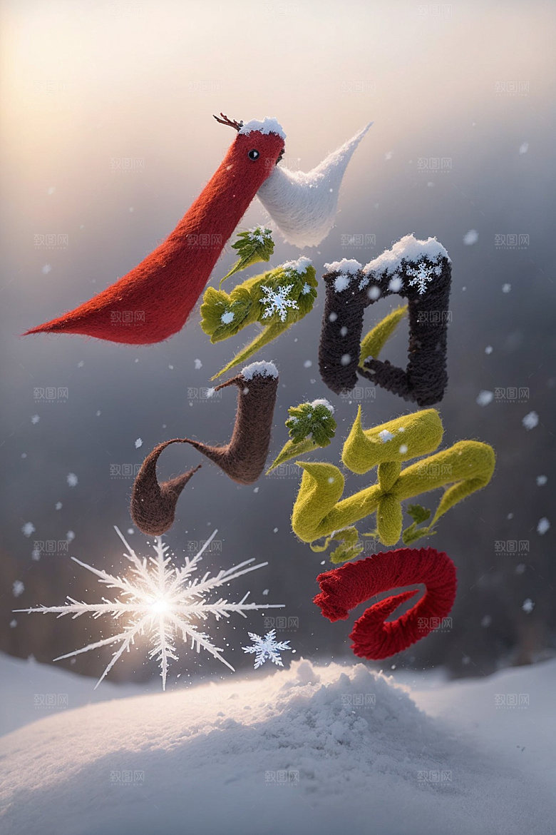 小雪将至二十四节气今日小雪矢量