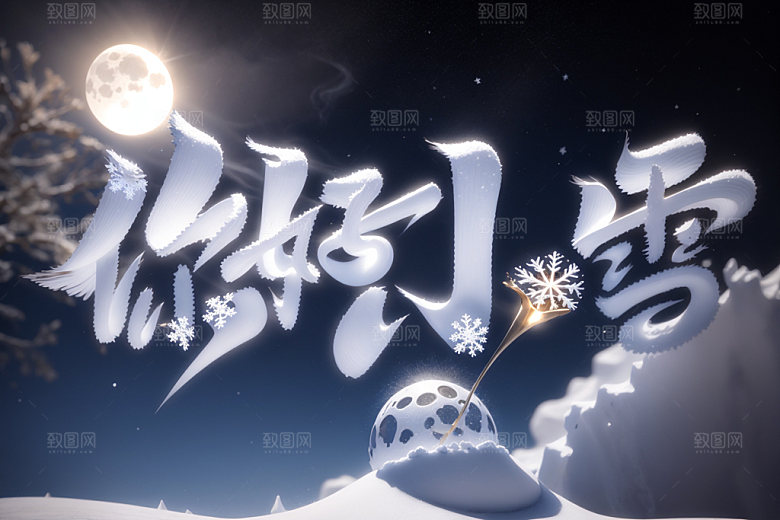 小雪将至你好小雪唯美矢量