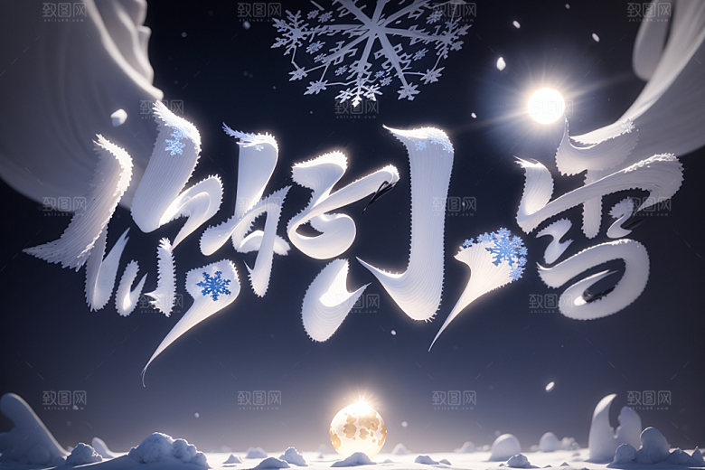 小雪将至二十四节气冬天矢量