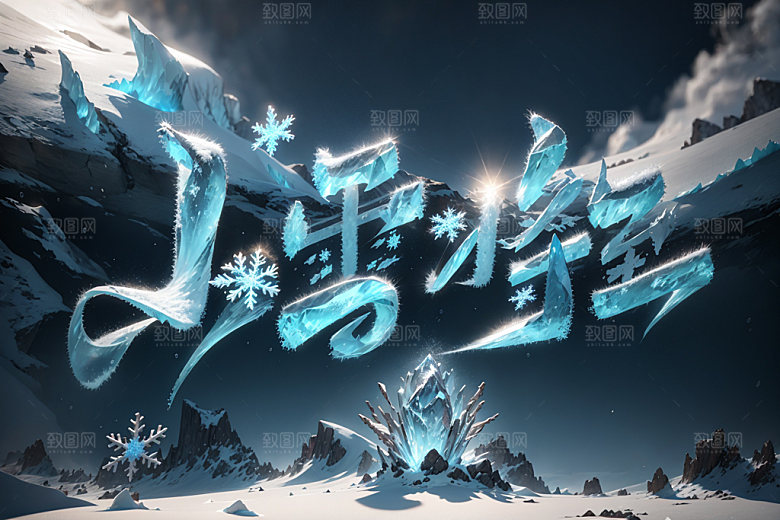 小雪将至艺术字小雪矢量