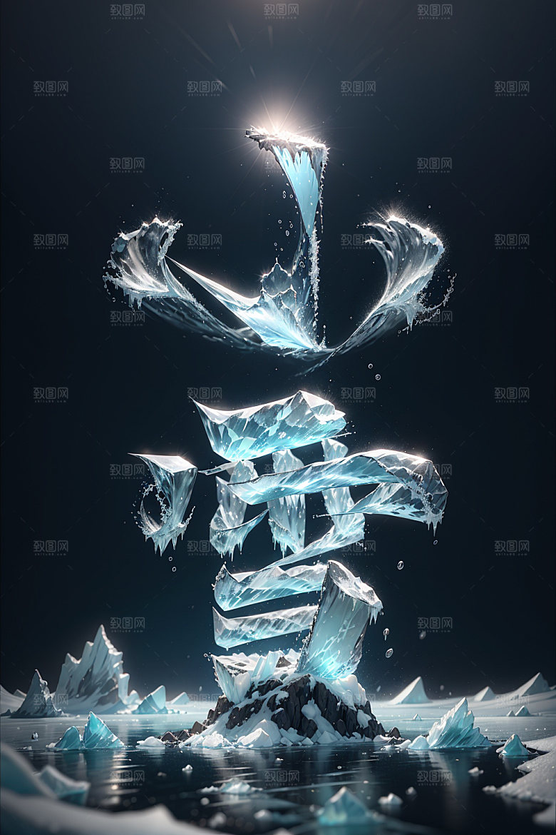 小雪将至艺术字二十四节气矢量