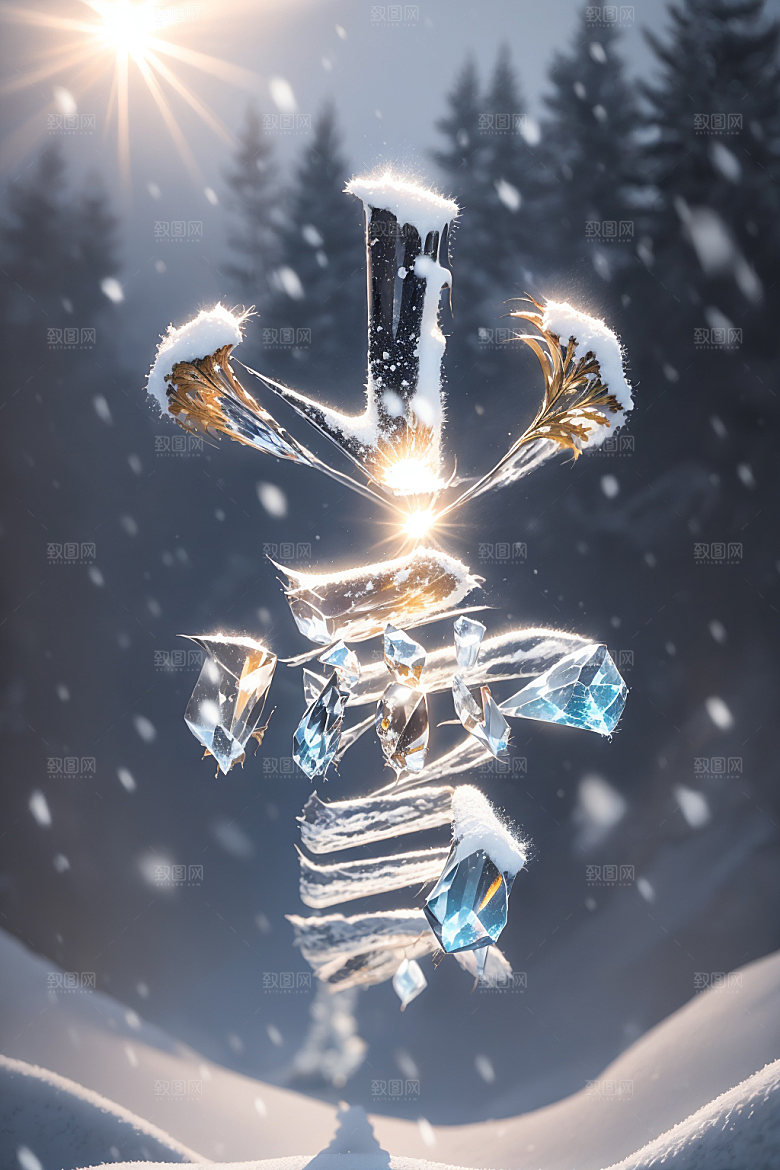小雪将至艺术字今日小雪矢量