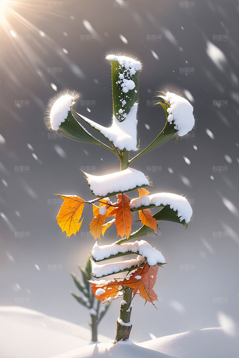 小雪将至小雪艺术字矢量