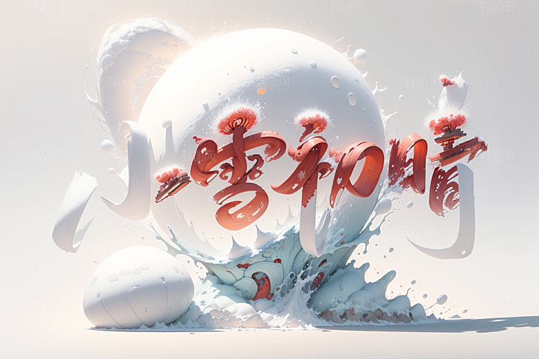 小雪节气小雪纷飞遇见小雪矢量