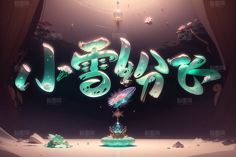 小雪节气冬天唯美矢量