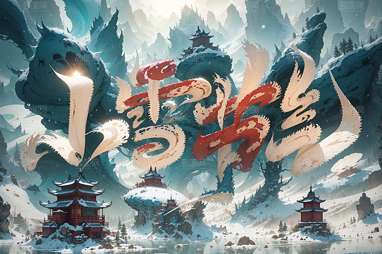 小雪节气小雪初晴二十四节气矢量