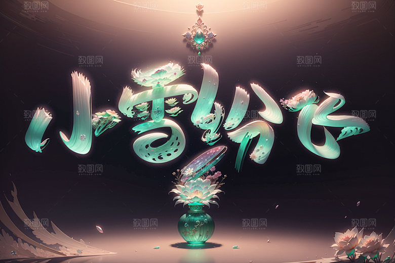 小雪节气唯美国潮矢量