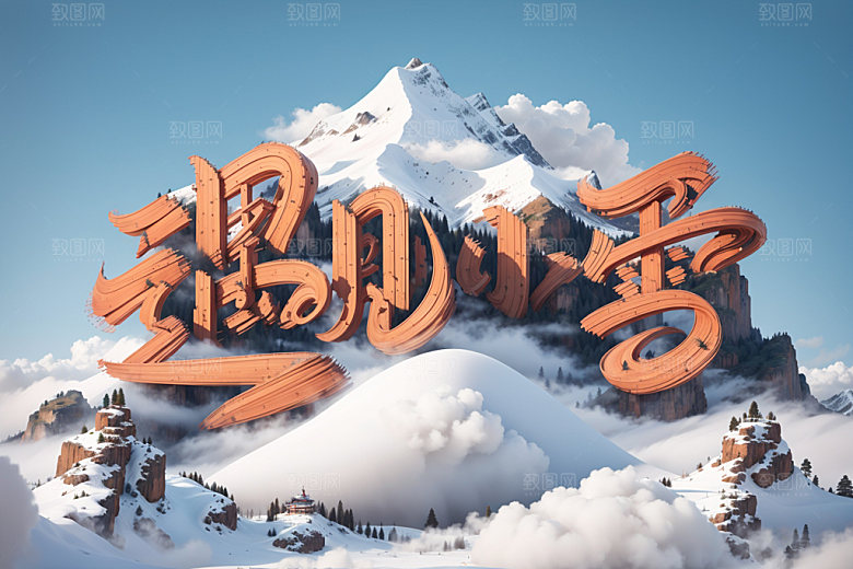 小雪节气唯美小雪初晴矢量