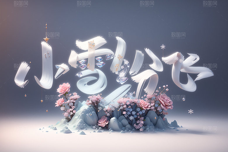 小雪节气中国风遇见小雪矢量