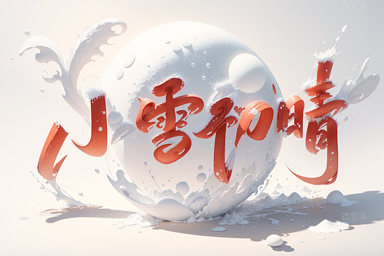 小雪节气艺术字国潮矢量