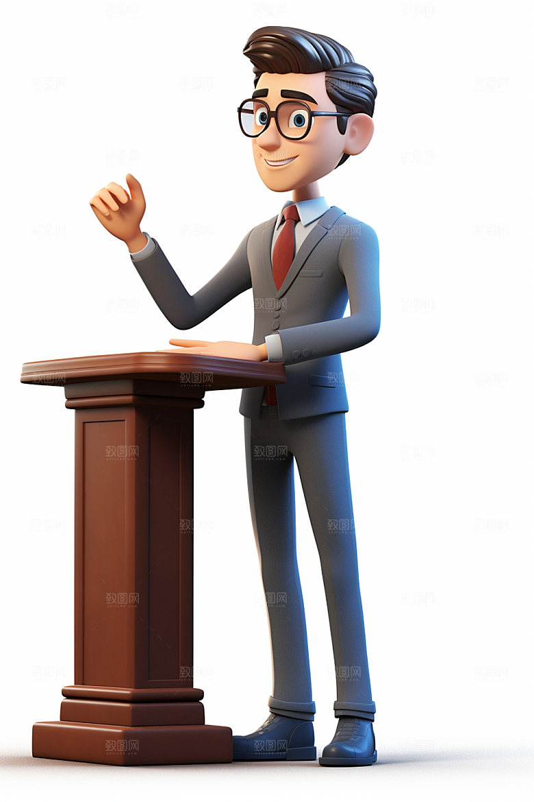 老师卡通3D模型