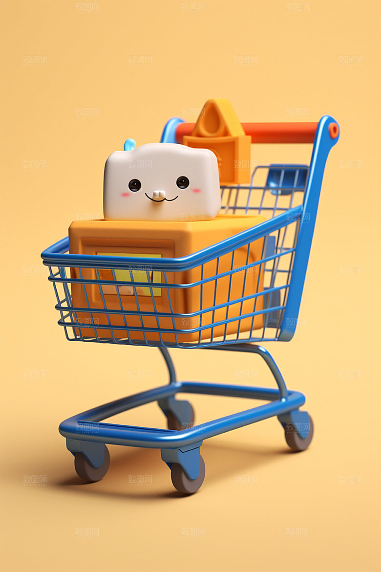 迷你购物装饰礼品双十一C4D模型