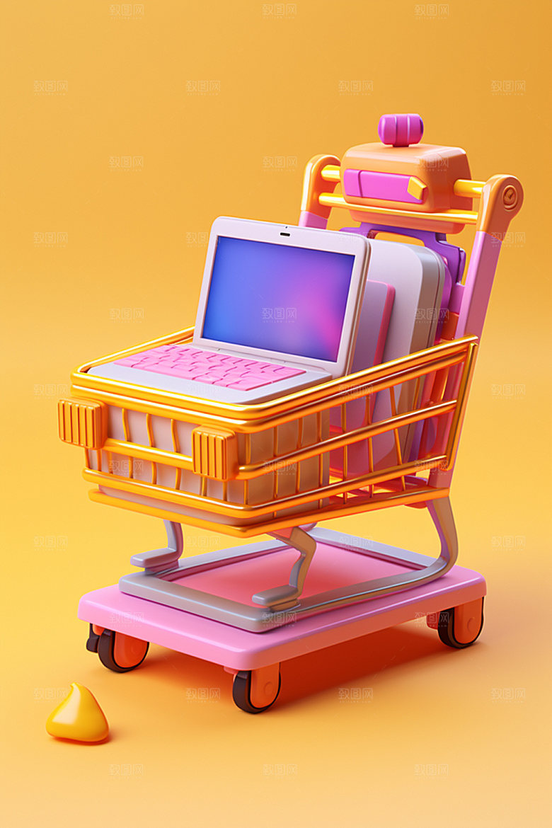 迷你购物装饰双十一大促C4D模型