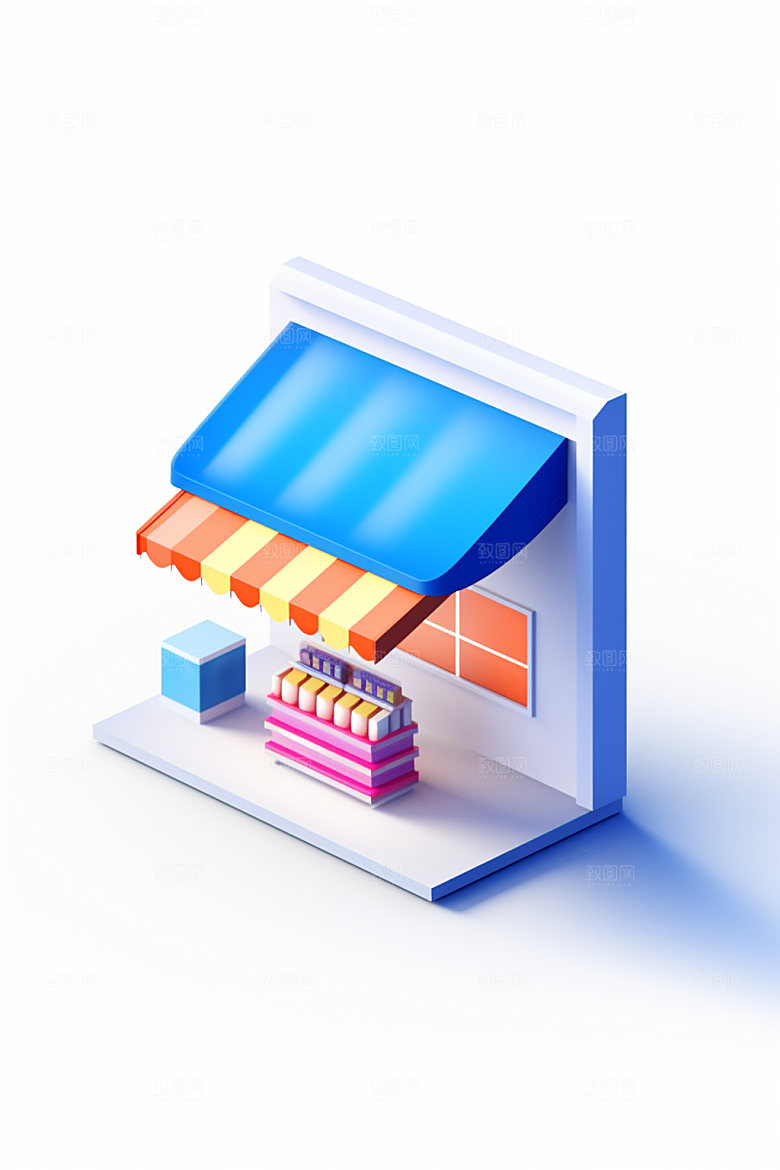 迷你购物装饰立体消费C4D模型