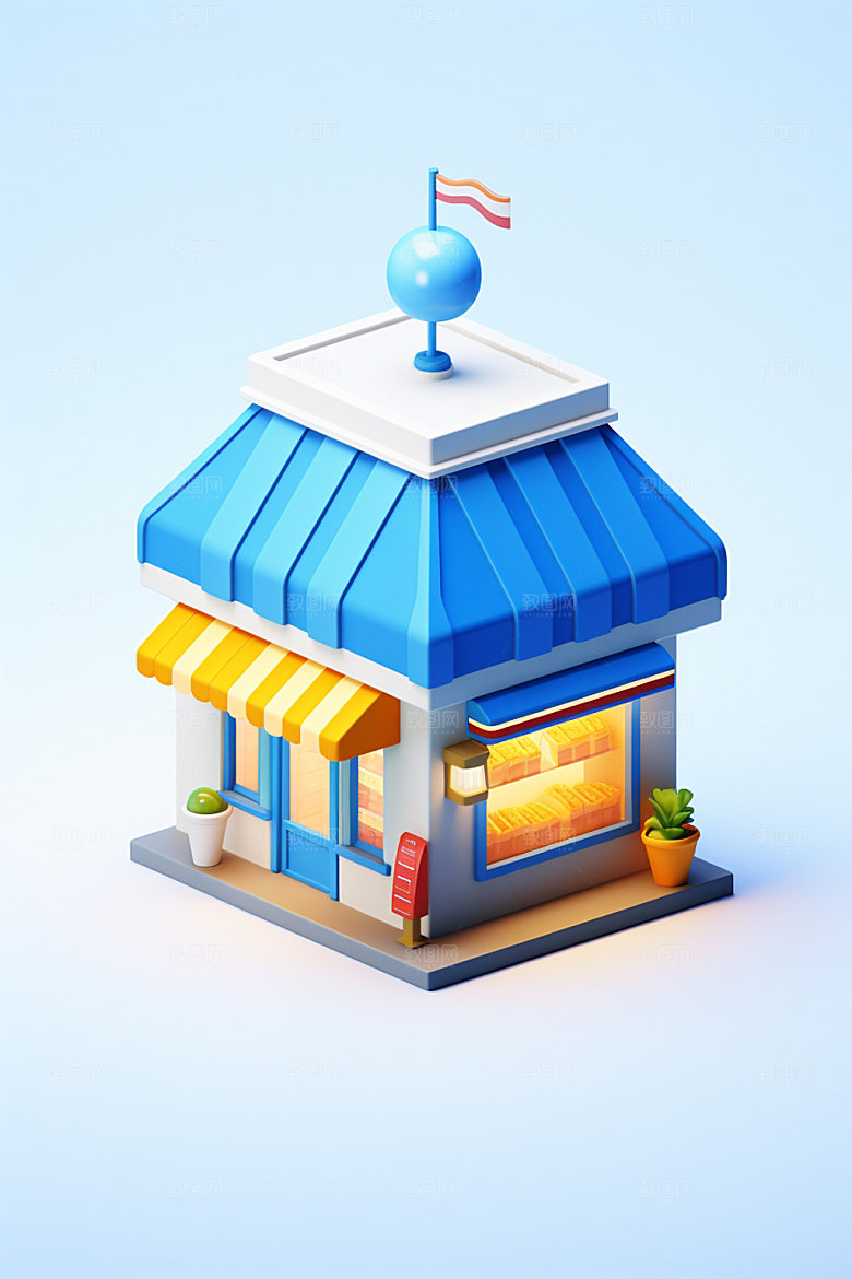 迷你购物装饰消费大促C4D模型