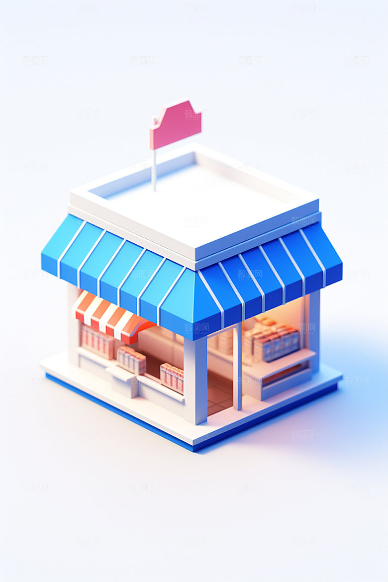 迷你购物装饰双十一消费C4D模型