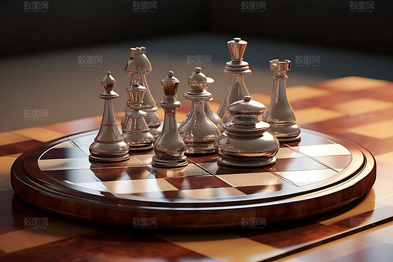 下象棋商业规划决策摄影图