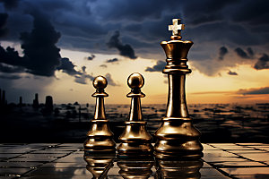 下象棋对弈商务摄影图