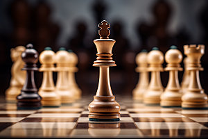 下象棋对弈决策摄影图