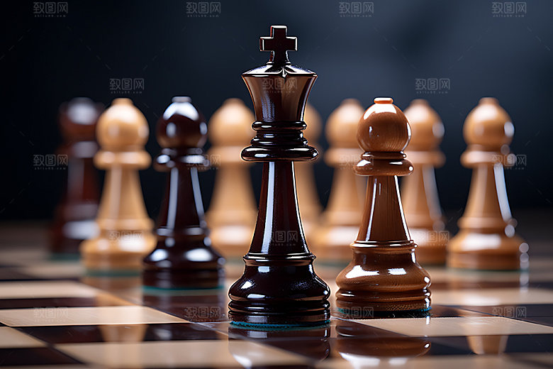 下象棋商务商业规划摄影图