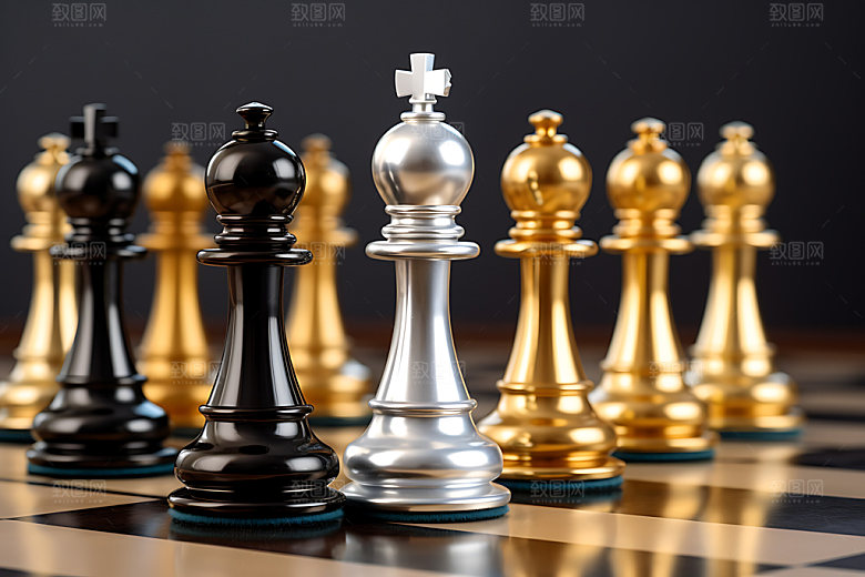 下象棋商务博弈摄影图