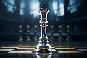 下象棋决策博弈摄影图