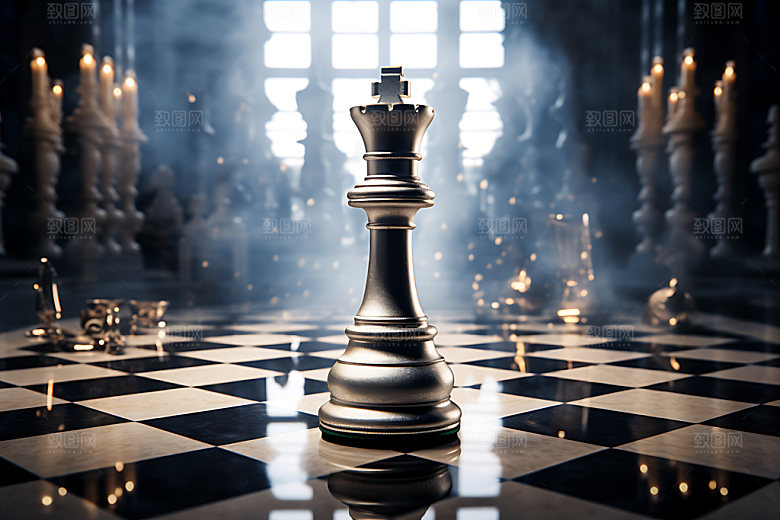 下象棋企业文化对弈摄影图