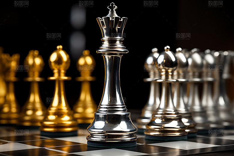 下象棋对弈企业精神摄影图