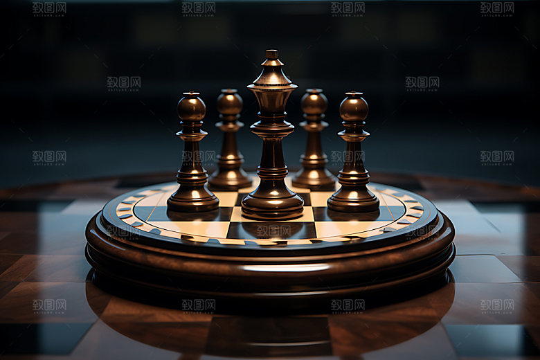 下象棋企业精神对弈摄影图