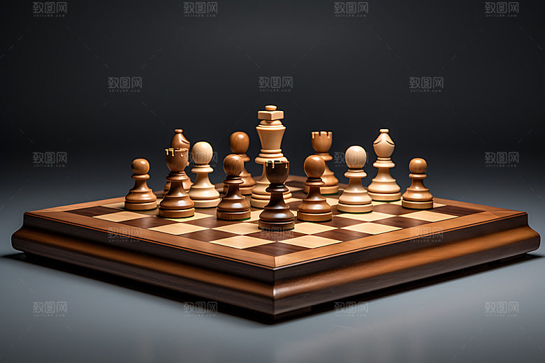 下象棋对弈决策摄影图
