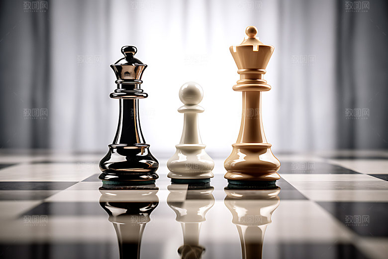 下象棋商务企业精神摄影图