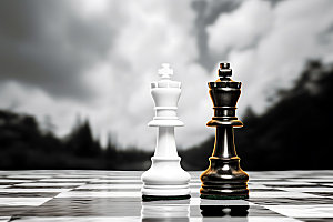 下象棋对弈决策摄影图