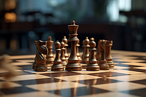 下象棋博弈企业文化摄影图