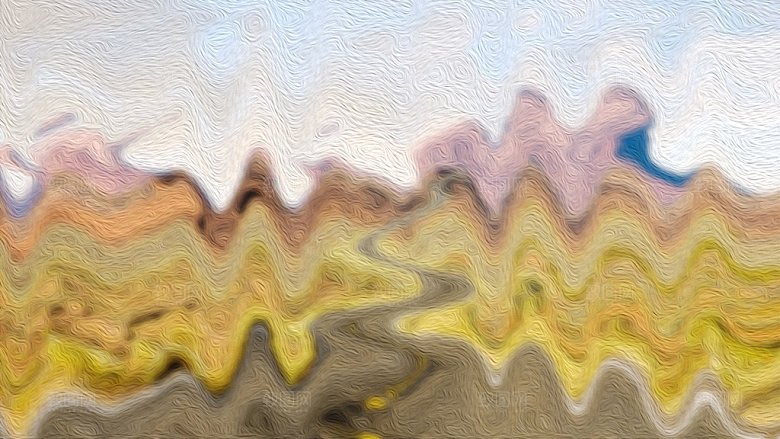 波浪波纹油画背景