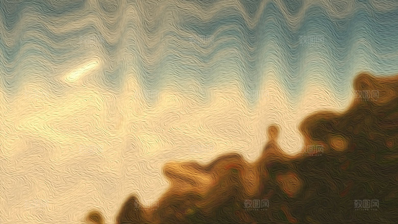 波浪油画质感背景