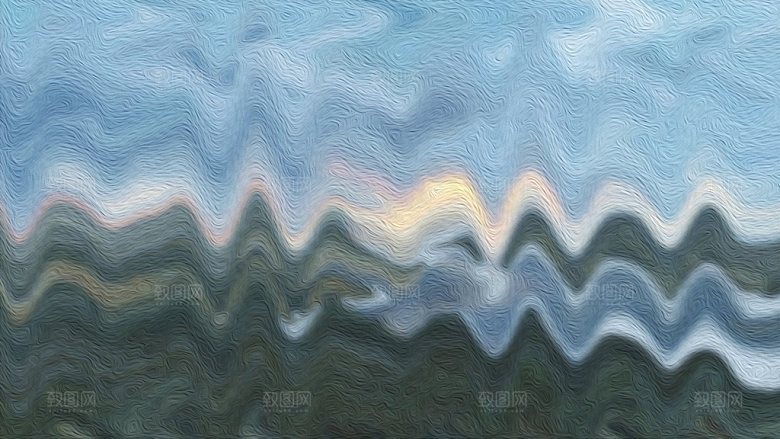 波浪纹理油画背景