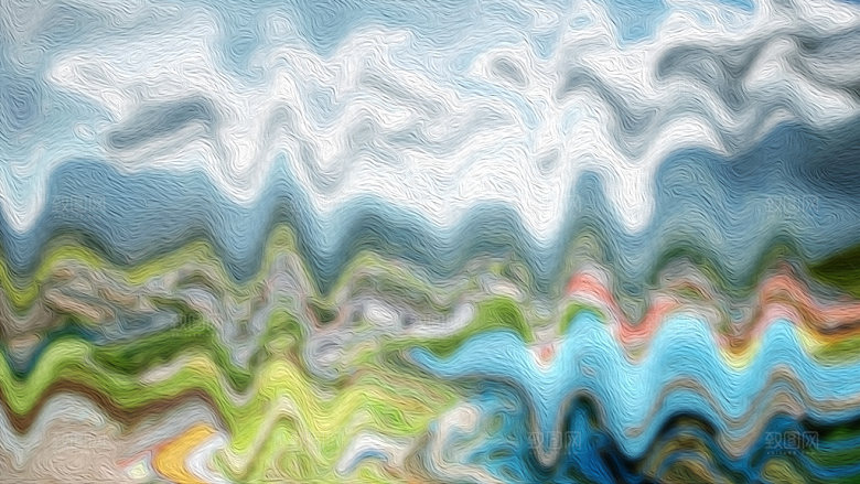 波浪油画质感背景