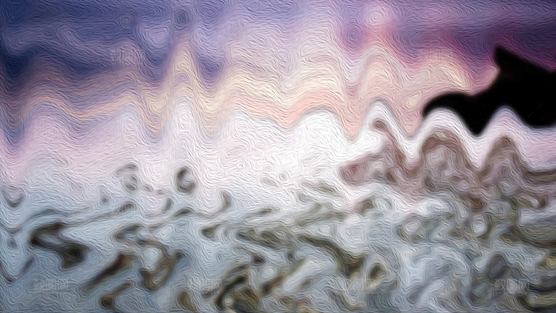波浪油画质感背景