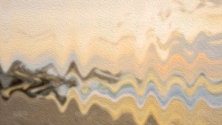 波浪油画质感背景