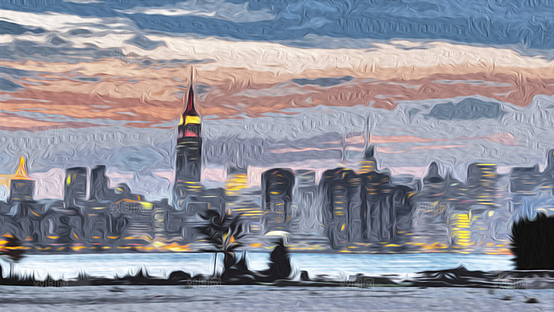 风光质感大气油画背景