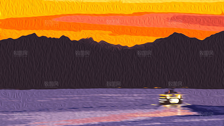 风光自然质感油画背景