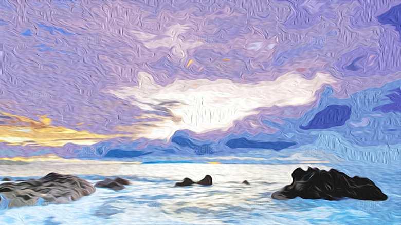 风光自然质感油画背景
