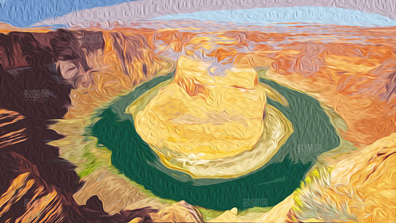 风光风景自然油画背景