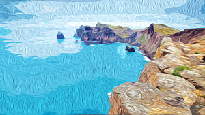 风光山川自然油画背景