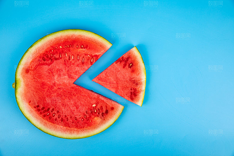 西瓜新鲜夏季水果摄影图