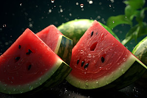 西瓜美食夏日摄影图