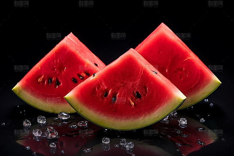 西瓜消暑夏日摄影图