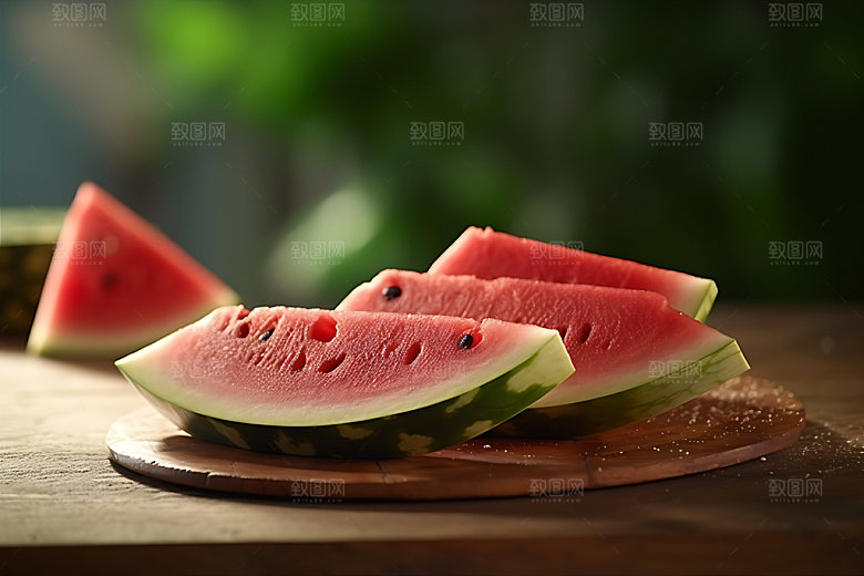西瓜消暑夏日摄影图
